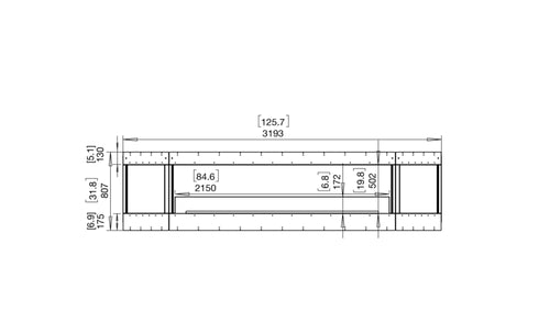 Ecosmart Fire Flex 122BY.BX2 Bay Fireplace Insert - Black Finish / Stainless Steel Burner - ESF.FX.122BY.BX2
